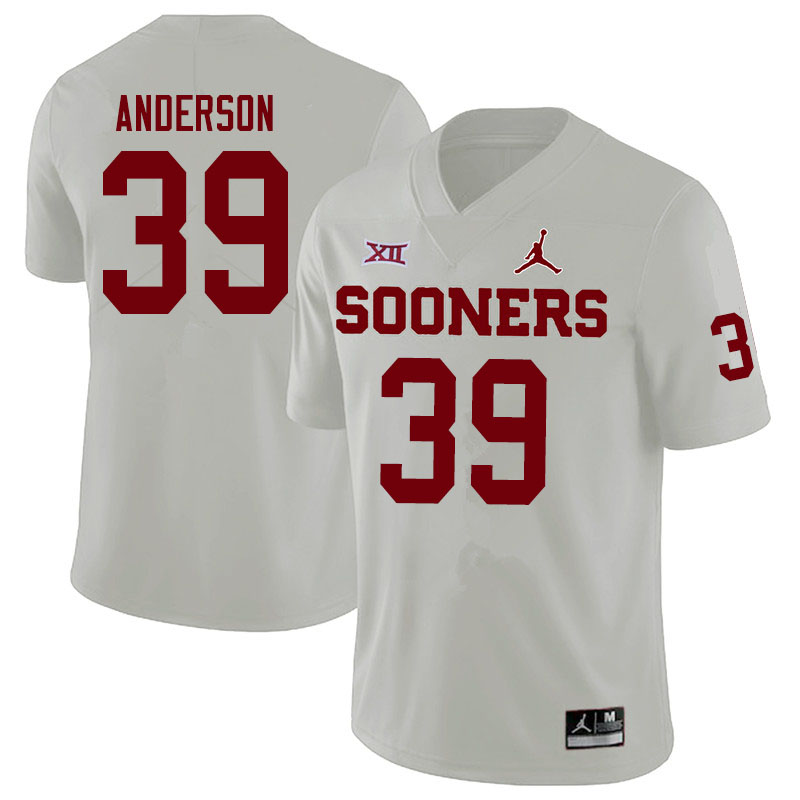 Men #39 Michael Anderson Oklahoma Sooners Jordan Brand College Football Jerseys Sale-White